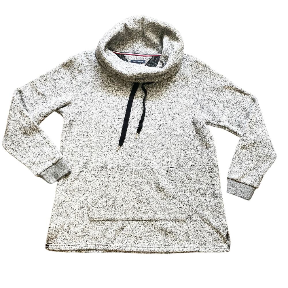 Tommy Hilfiger Womens Size Large Gray Cowl Neck Pullover Marled Knit Sweater